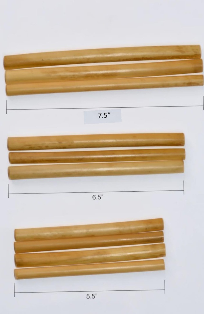 Pouch of 10 Bamboo Straws with Cleaner