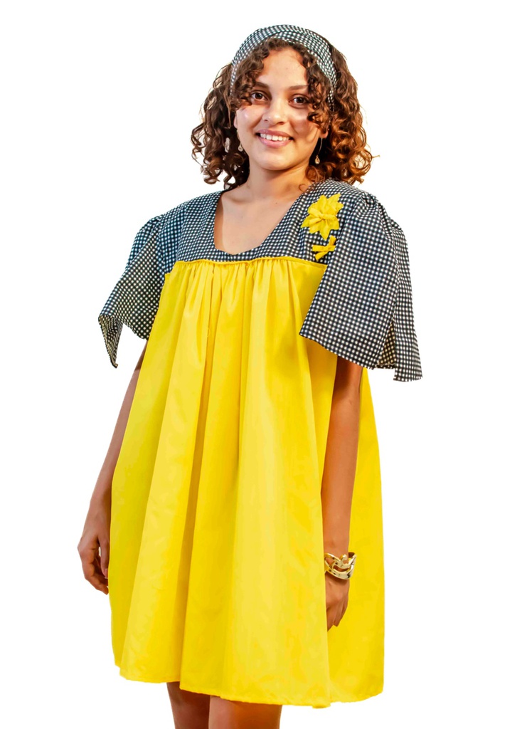 Dress grey yellow