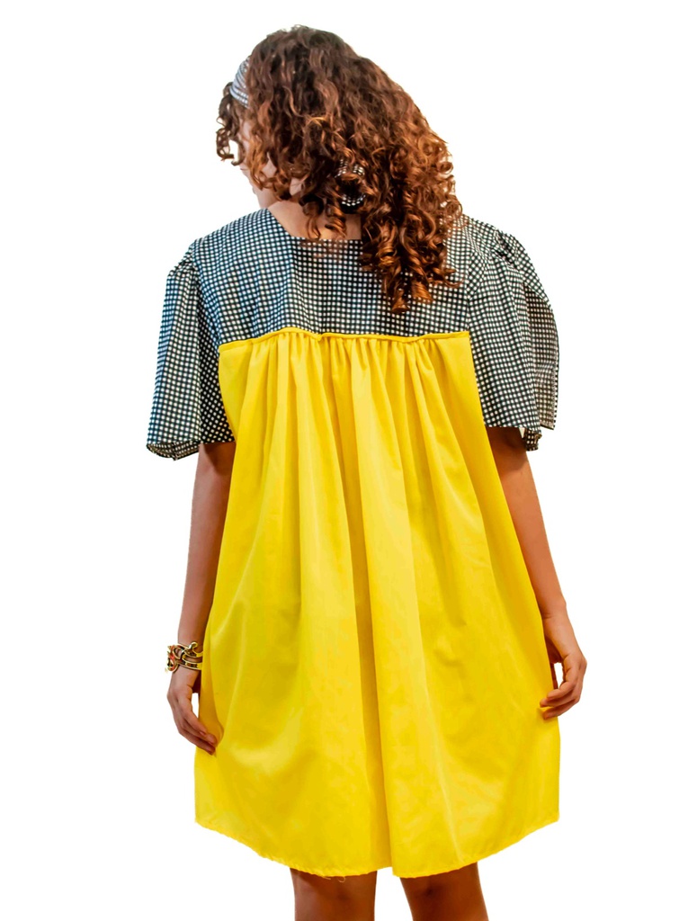 Dress grey yellow