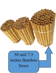 50 Bamboo Straws 7.5 inches