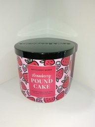 B&B Strawberry Poundcake 3Wick  Candle