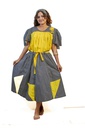 ​Gown, Skirt, Headtie: Yellow/Grey