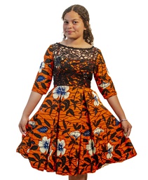 ​Orange African Print Dress